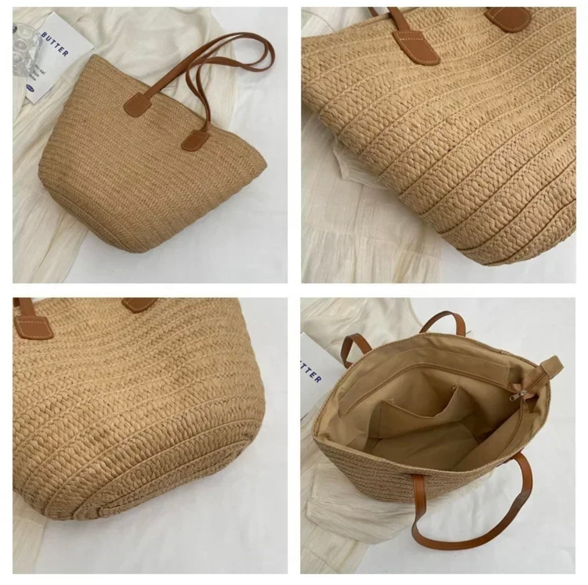 Strandtasche Stroh Natur