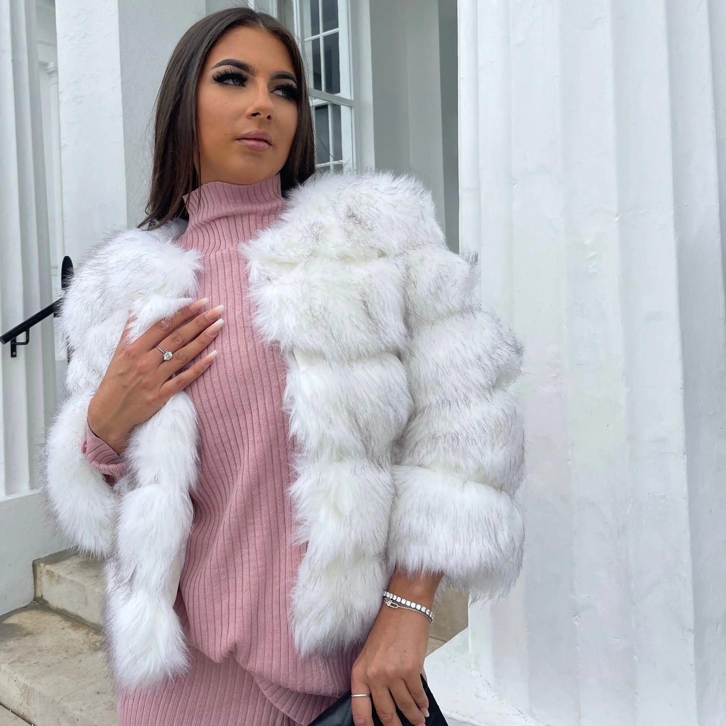 Damen Winterjacke Faux Fur Elegant