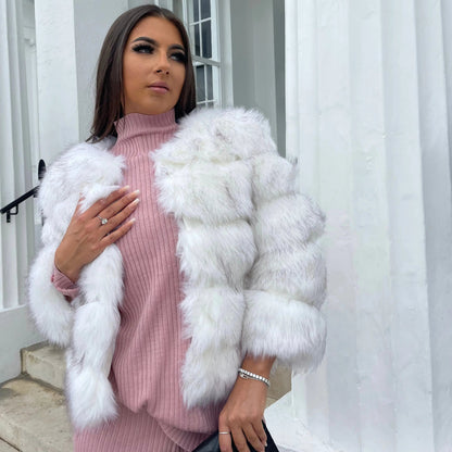 Damen Winterjacke Faux Fur Elegant