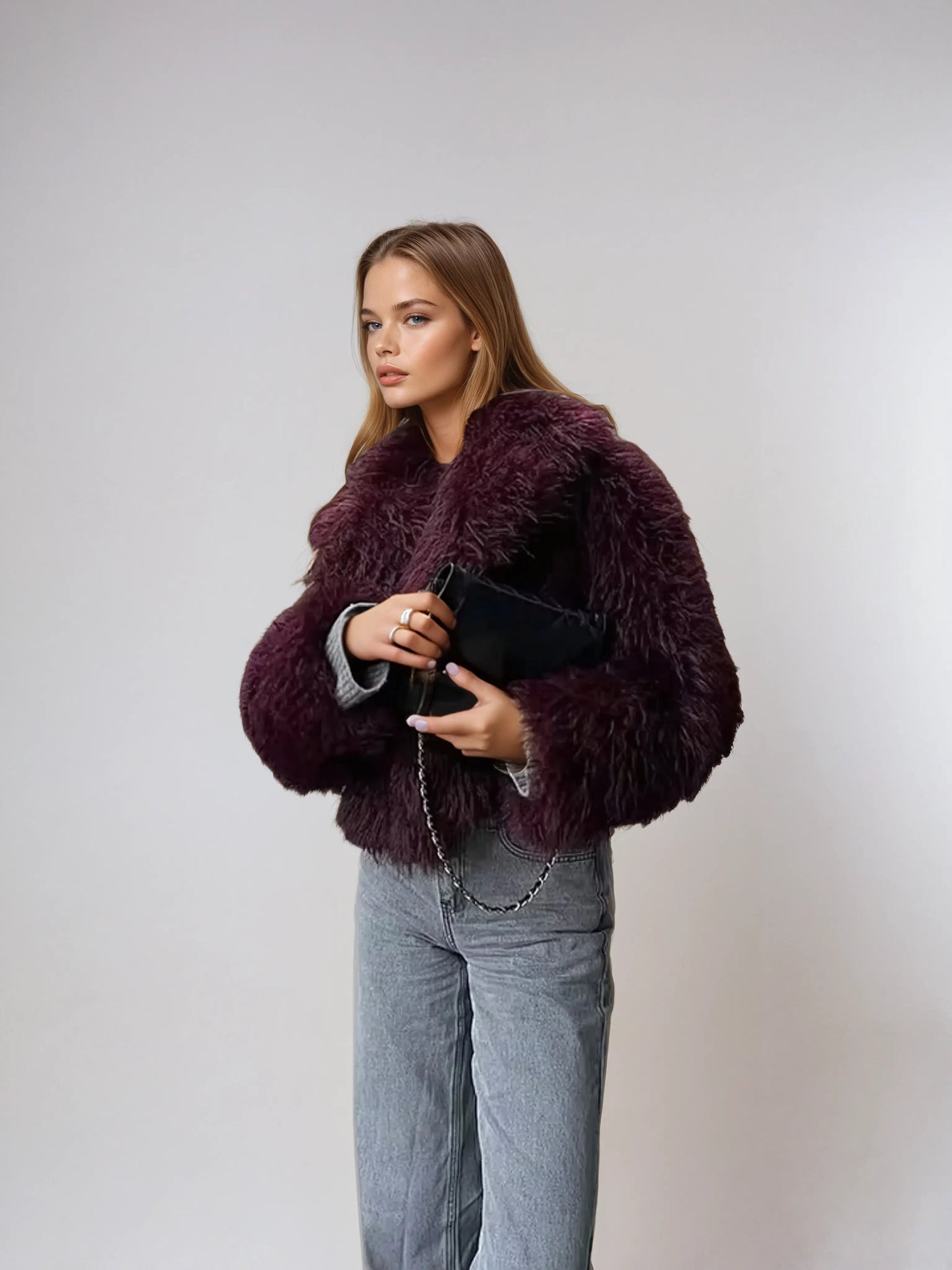 Kunstfell-Jacke Damen Limited Edition Schwarz - Norvielle