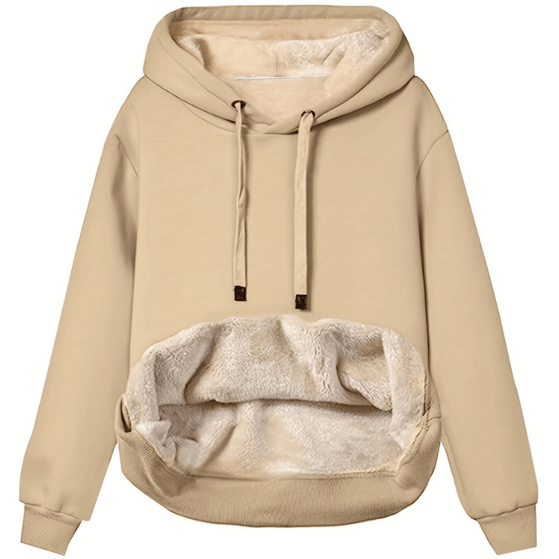 Norvielle Damen Fleecepullover Leicht Warm Beige - Norvielle
