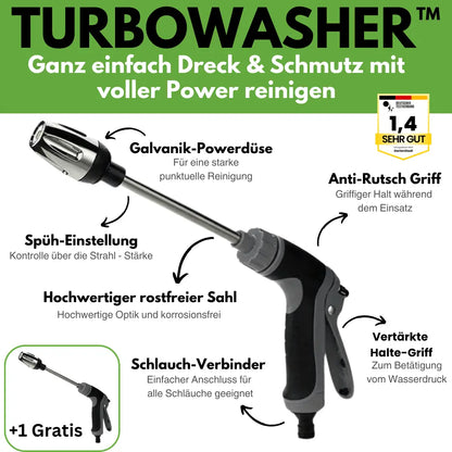 Hochdruckreiniger für Gartenschlauch Leistungsstark 1+1 - Norvielle