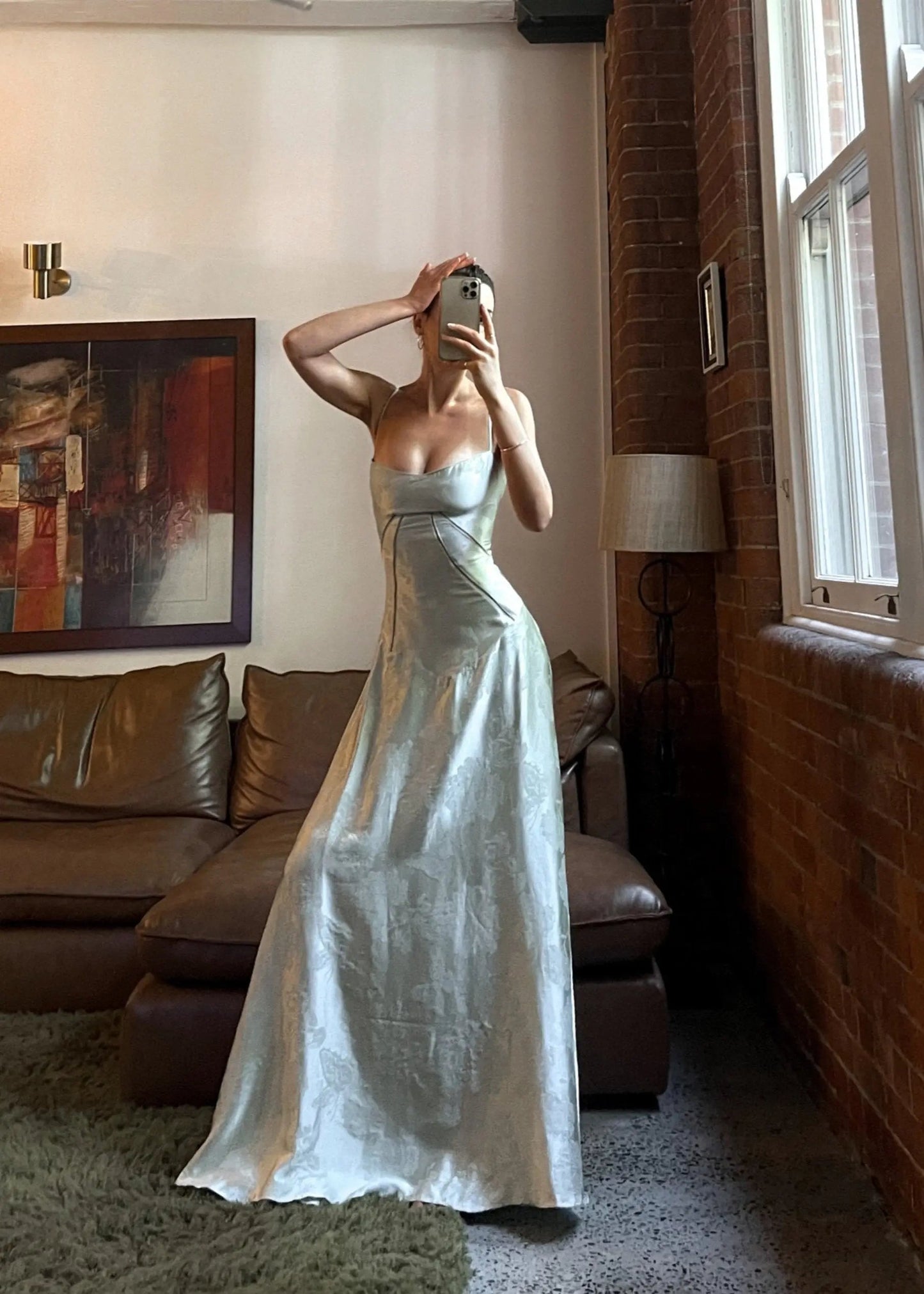 Elegantes Damen Maxikleid mit Spaghettiträgern Blumenmuster