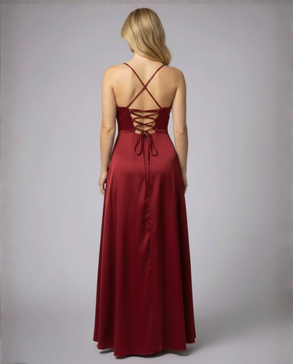 Damen Maxi Abendkleid Hochschlitz