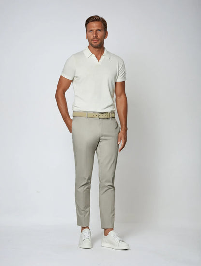 Herren Poloshirt Offener V-Kragen Elegantes Design