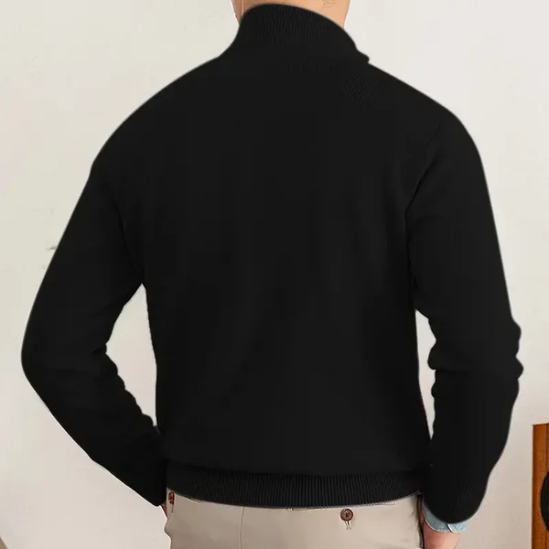 Herren Pullover Halber Reißverschluss Hochschließend