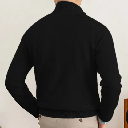Herren Pullover Halber Reißverschluss Hochschließend