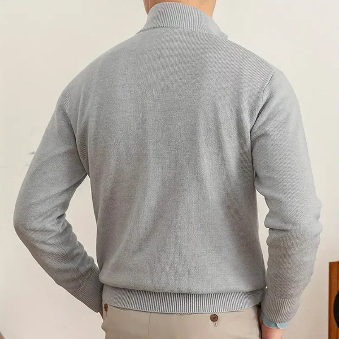 Herren Pullover Halber Reißverschluss Hochschließend