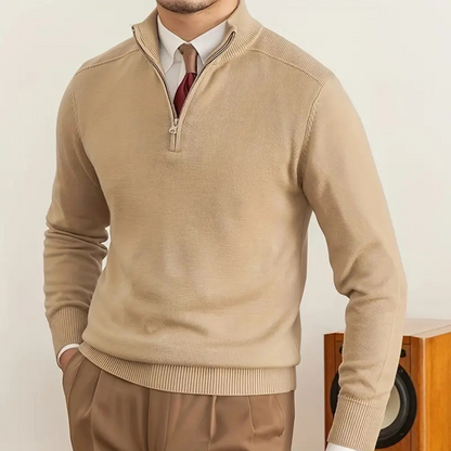 Herren Pullover Halber Reißverschluss Hochschließend