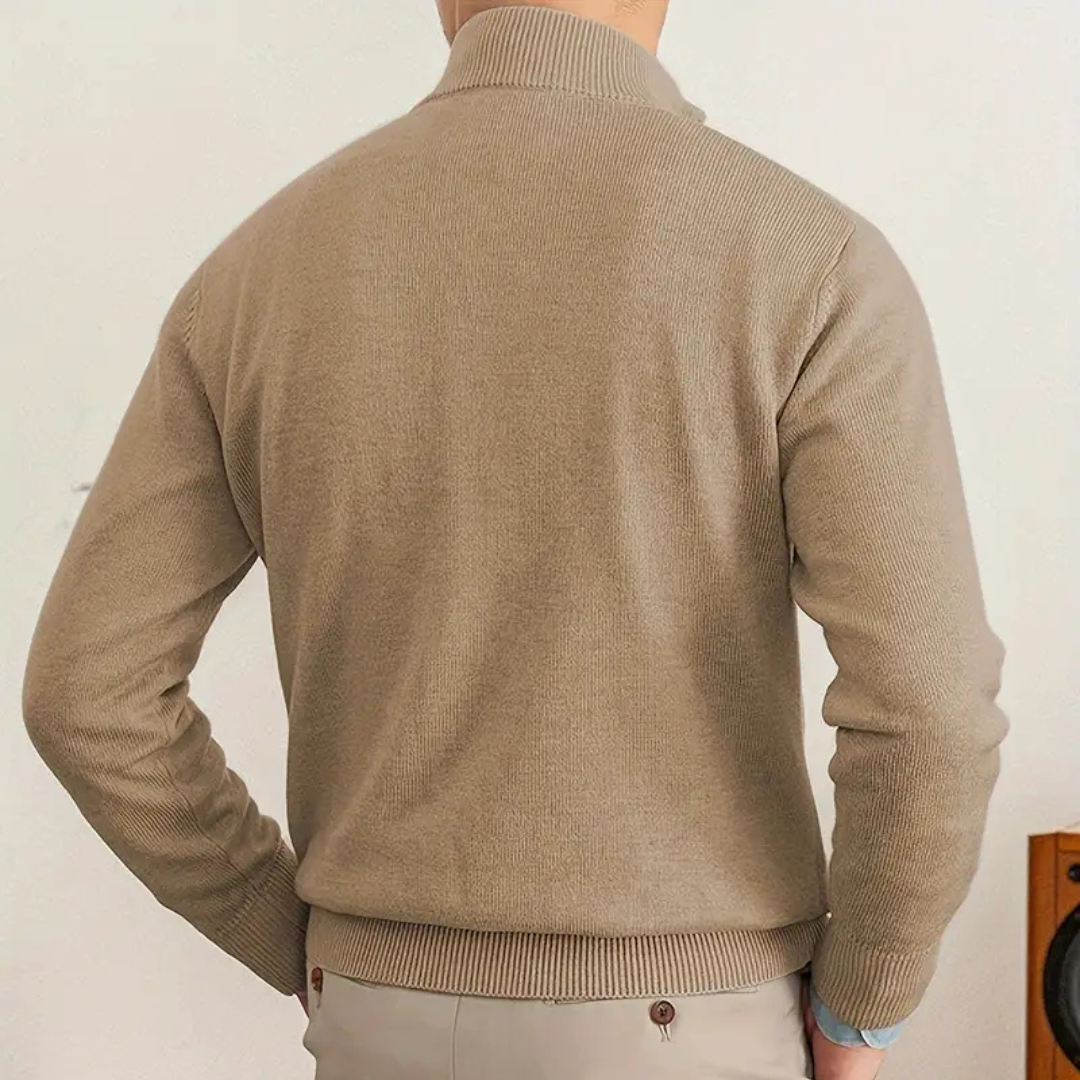 Herren Pullover Halber Reißverschluss Hochschließend