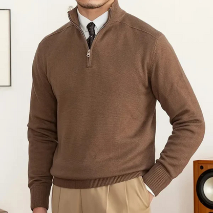 Herren Pullover Halber Reißverschluss Hochschließend