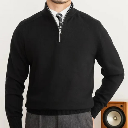 Herren Pullover Halber Reißverschluss Hochschließend
