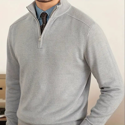 Herren Pullover Halber Reißverschluss Hochschließend
