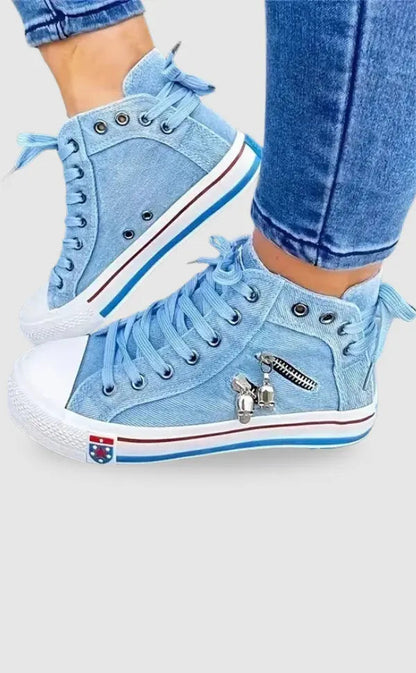 Damen Denim Schuhe Trendoptik Blau - Norvielle