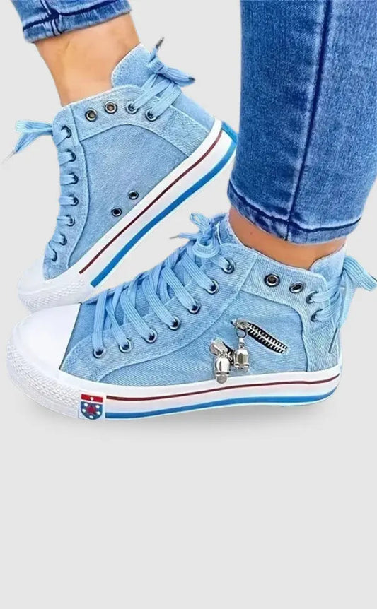 Damen Denim Schuhe Trendoptik Blau - Norvielle