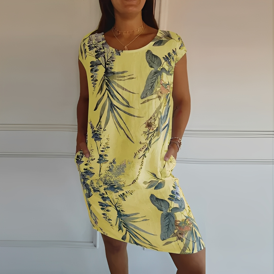 Charmiya Damen Sommerkleid Leicht Blumenmuster