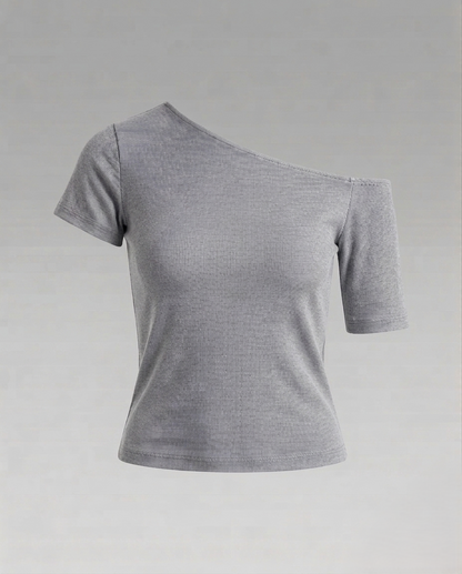 Damen Asymmetrisches Schulterfrei Jersey