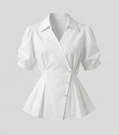 Damen Taillierte Bluse mit Puffärmeln