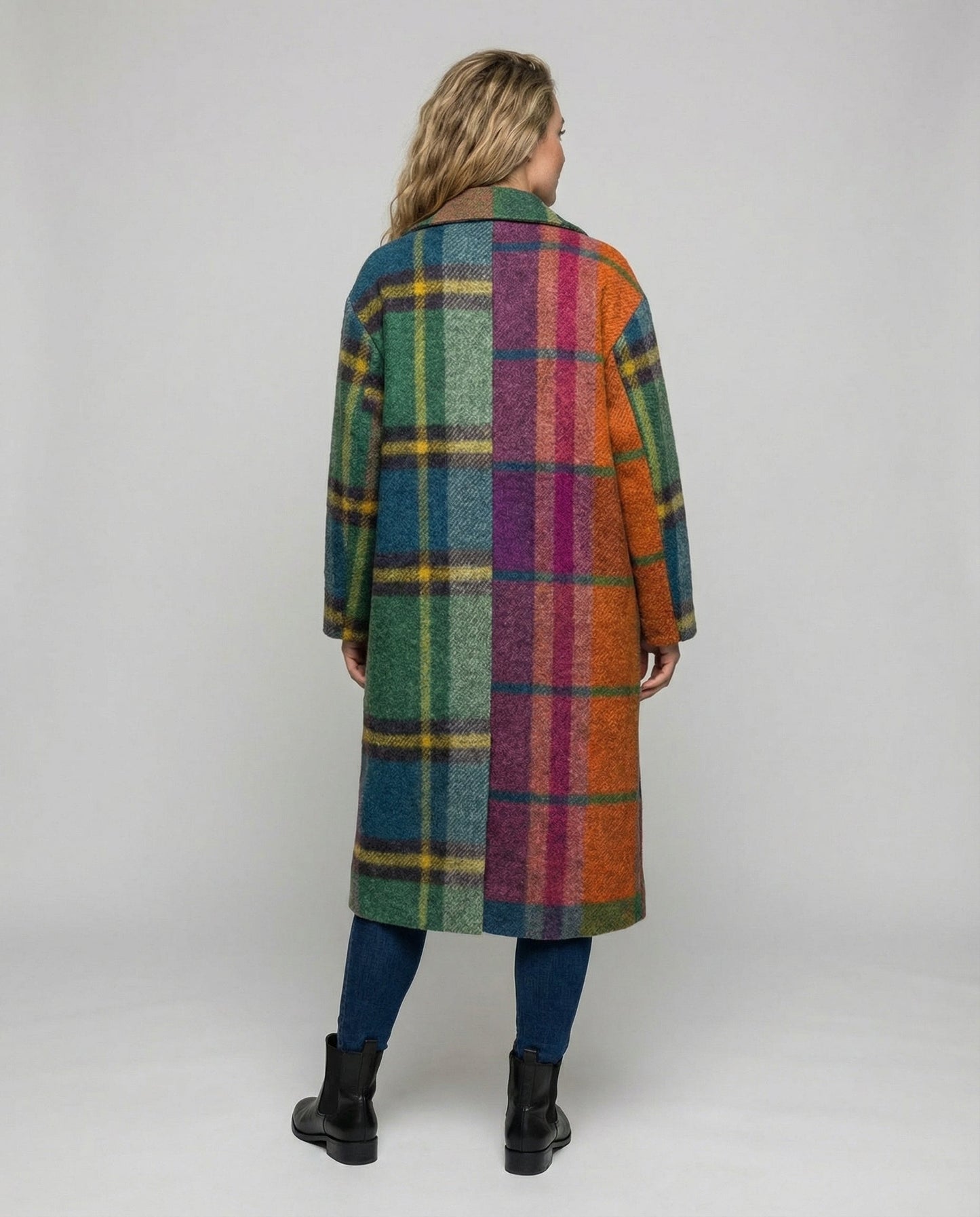 Damen Wollmantel Lang Elegantes Design