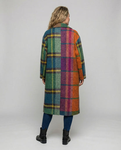 Damen Wollmantel Lang Elegantes Design