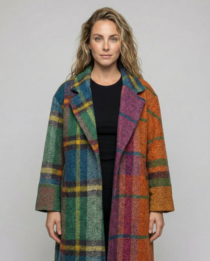 Damen Wollmantel Lang Elegantes Design