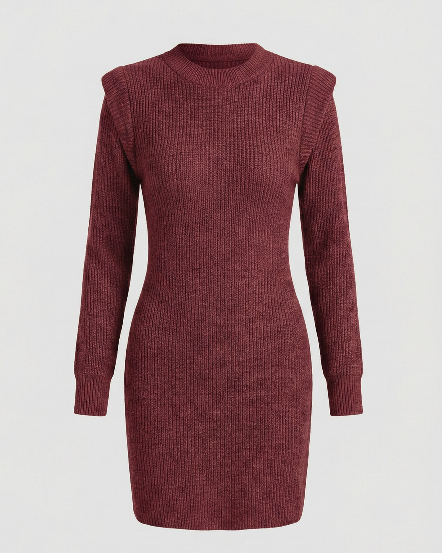 Elegantes Damen Midikleid Figurbetont Strick