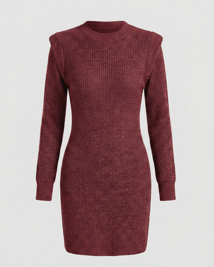 Elegantes Damen Midikleid Figurbetont Strick