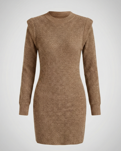 Elegantes Damen Midikleid Figurbetont Strick