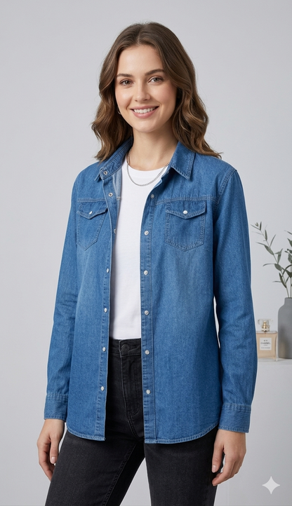 Norvielle Damen Denimjacke Lang