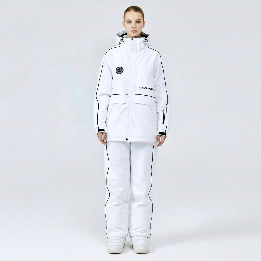 Weißer Unisex Skianzug Zweiteiler - Norvielle