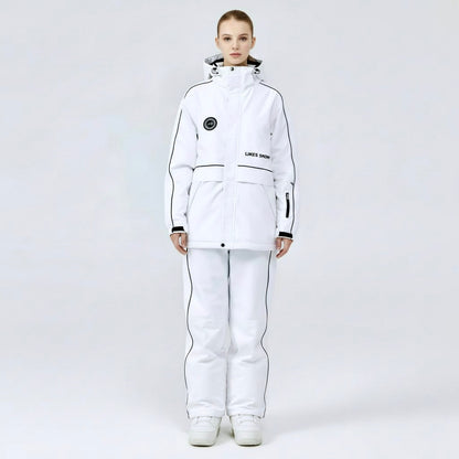 Weißer Unisex Skianzug Zweiteiler - Norvielle