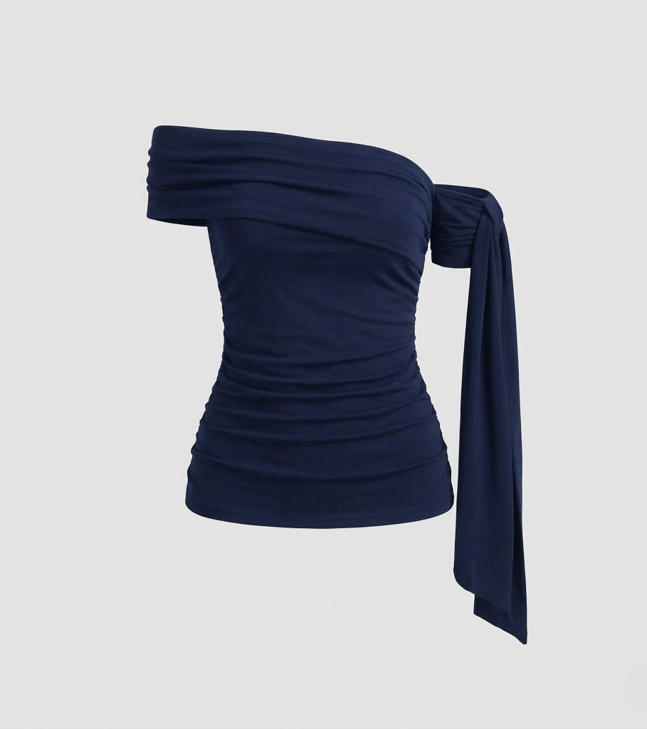 Damen Off-Shoulder- Drapiert