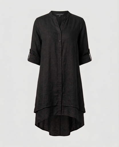 Damen Chiffon Bluse Bubikragen Doppellagiger Saum