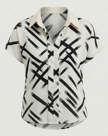 Damen Blusenshirt Seidenlook mit Print