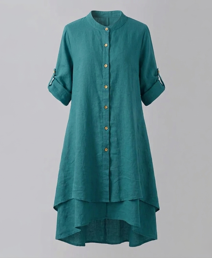 Damen Chiffon Bluse Bubikragen Doppellagiger Saum