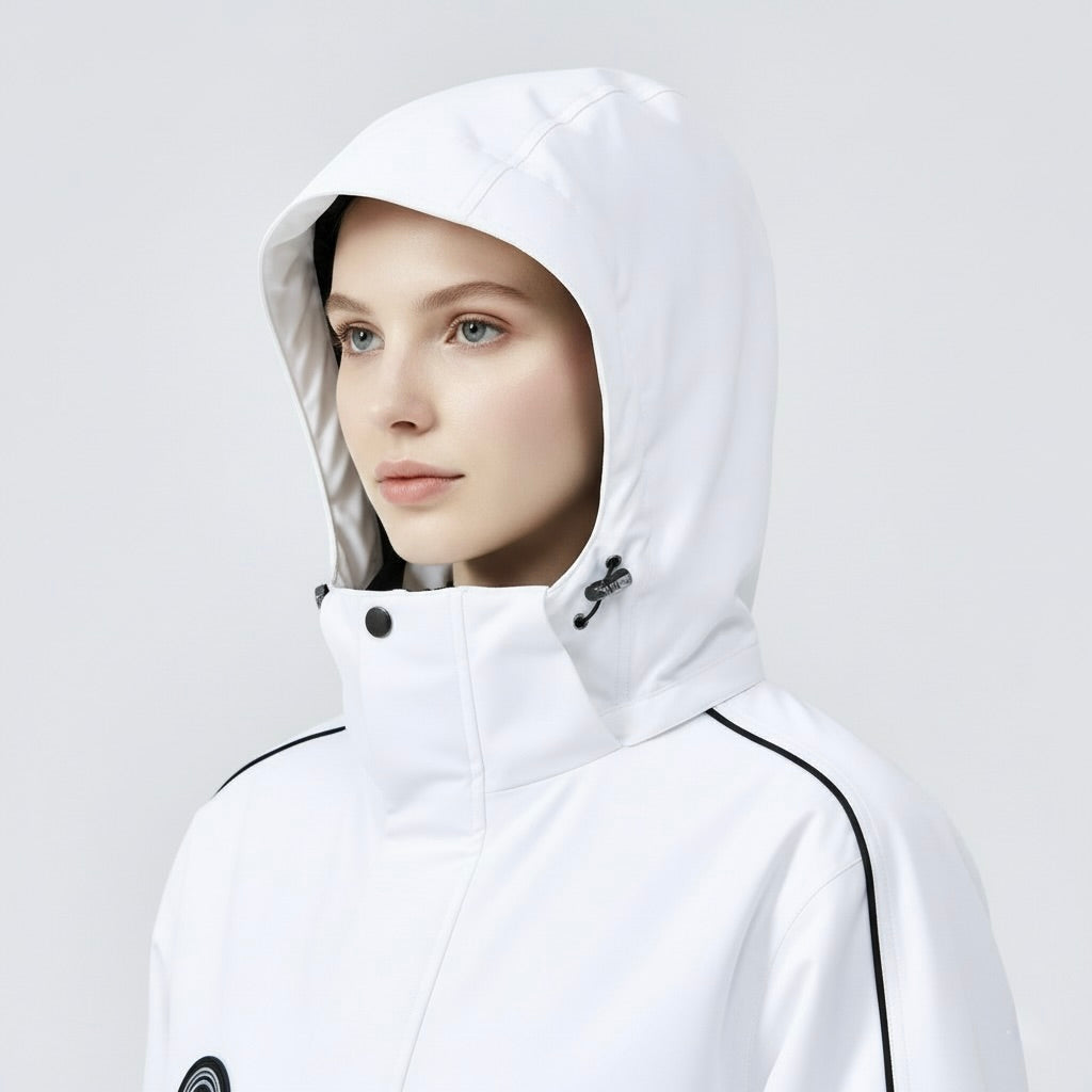 Weißer Unisex Skianzug Zweiteiler