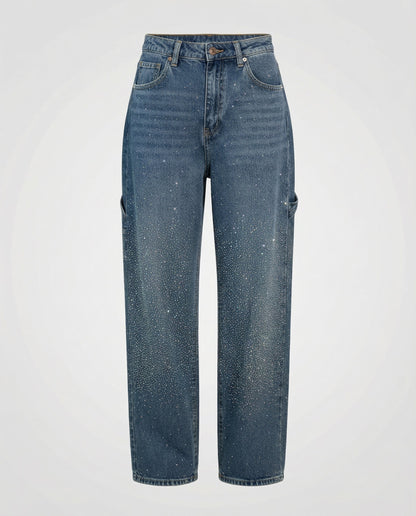 Damen Diamond Jeans Glitzer Effekt
