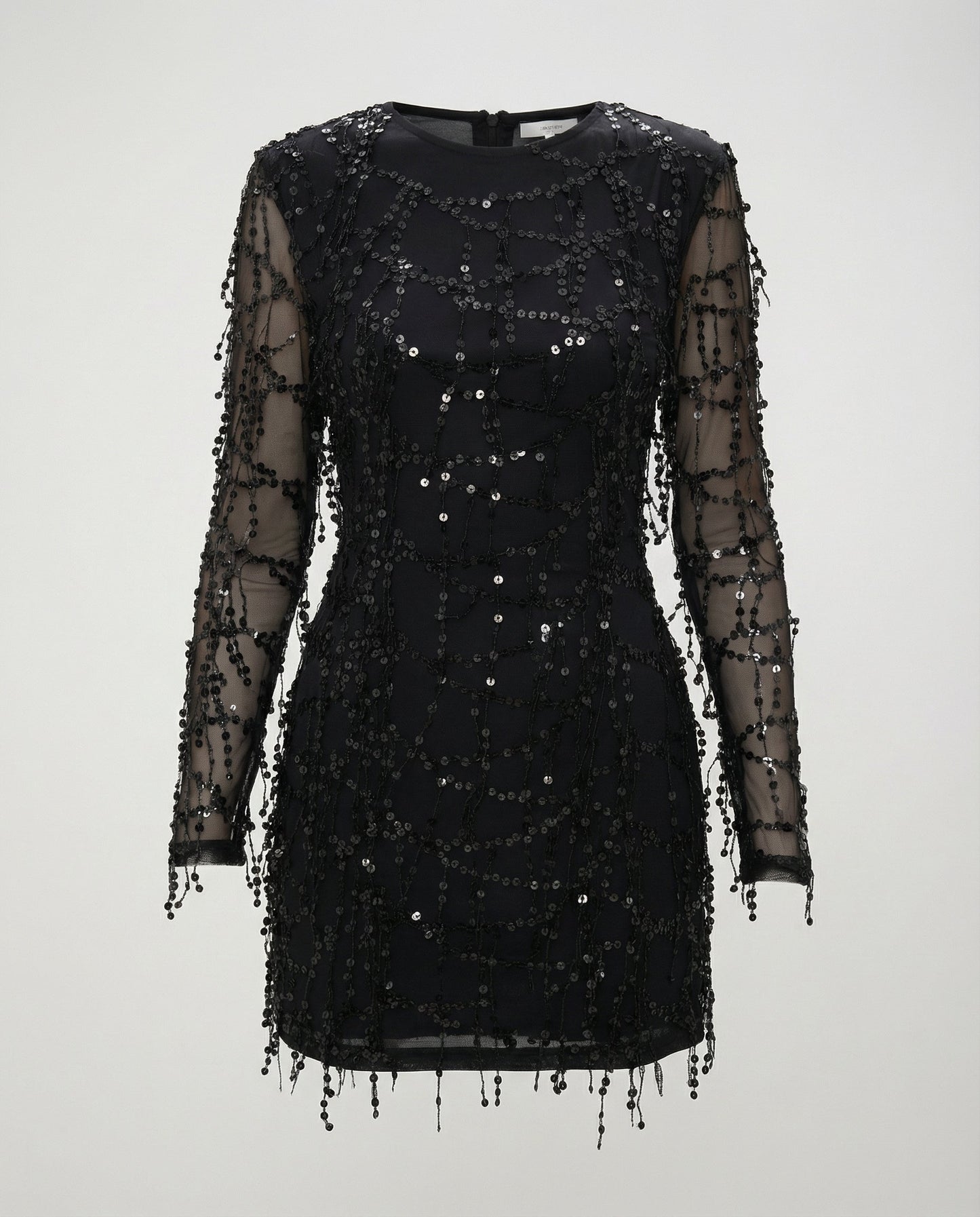 Elegantes Damen Abendkleid mit Fransen und Pailletten