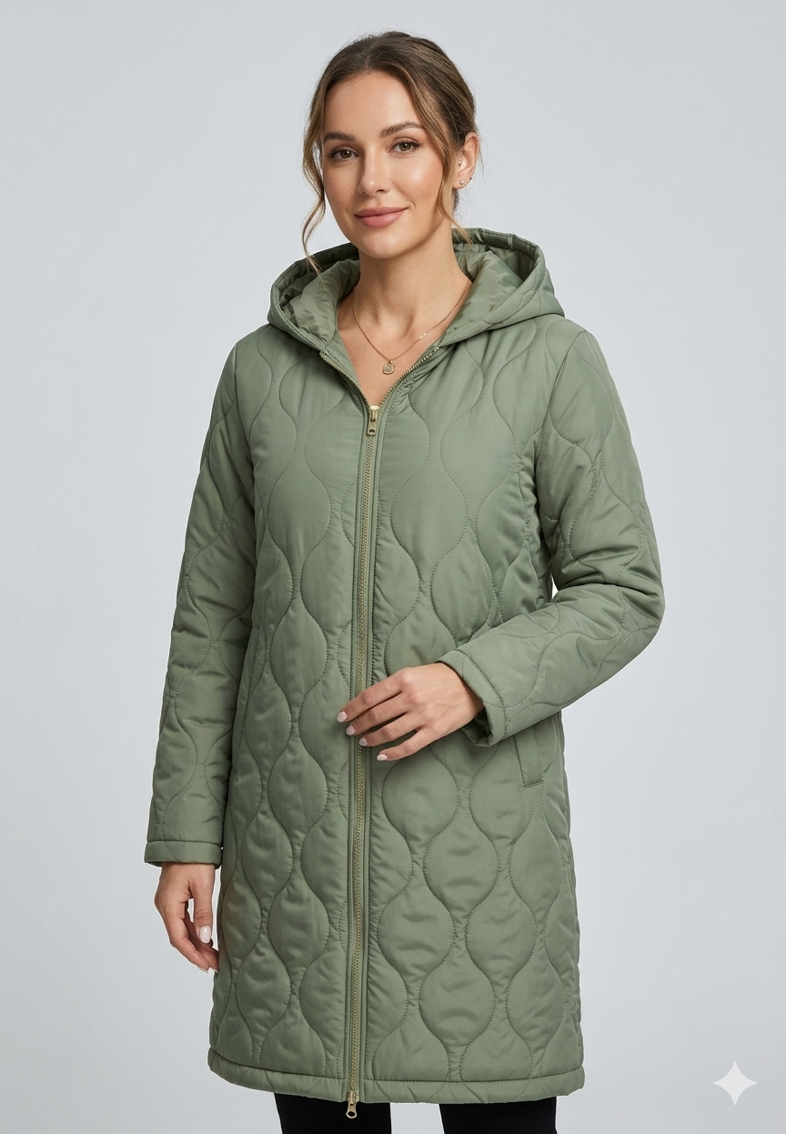 Norvielle Damen Gesteppte Kapuzenjacke Langärmlig Für Herbst Winter