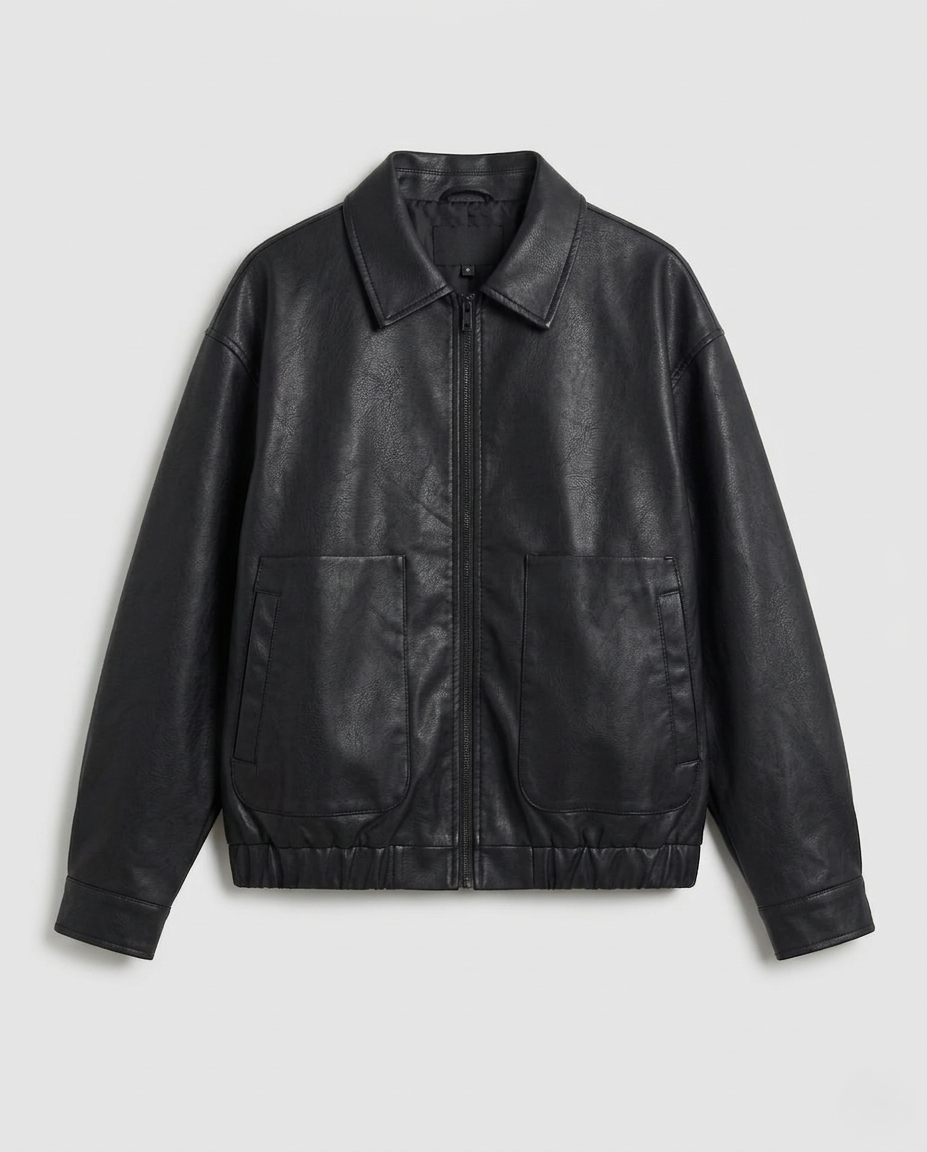 Damen Lederjacke Oversize Vegan