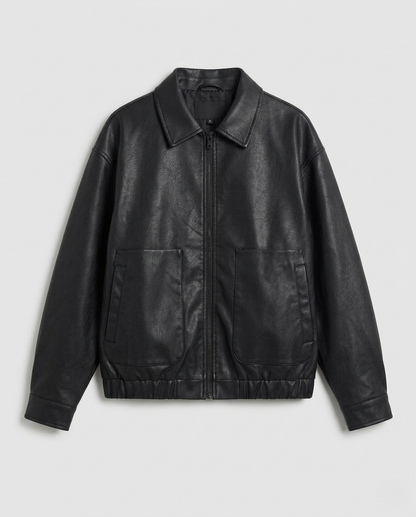 Damen Lederjacke Oversize Vegan