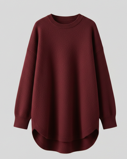 Damen Oversized Pullover aus Wolle Beige