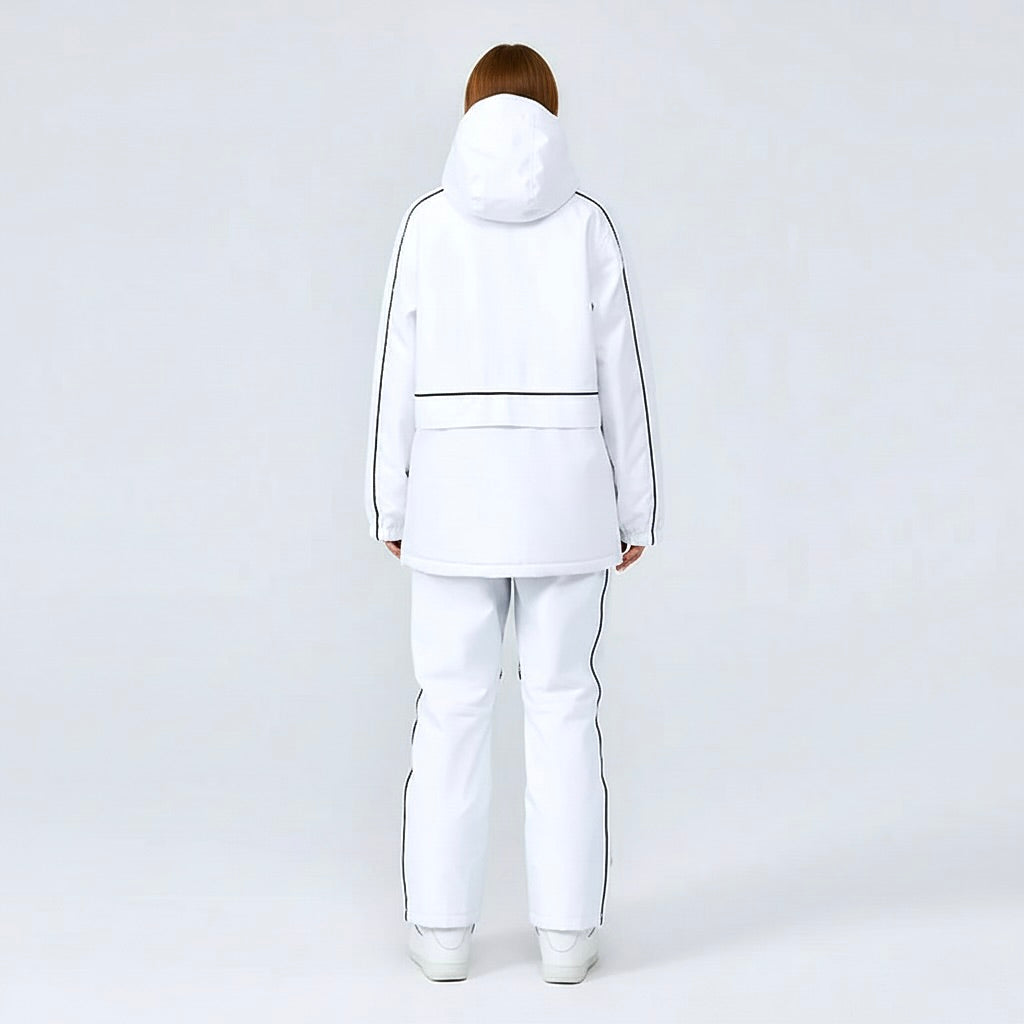 Weißer Unisex Skianzug Zweiteiler