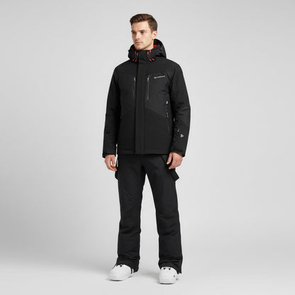 Herren Skijacke Kapuze Hose Funktionswinterbekleidung