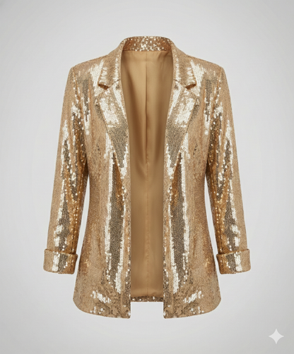 Damen Pailletten Blazer Elegantes Design