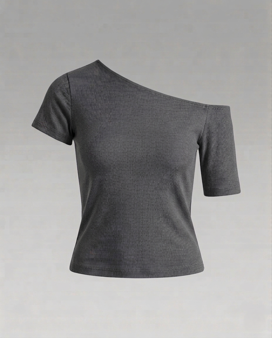 Damen Asymmetrisches Schulterfrei Jersey