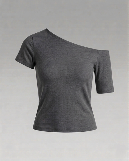 Damen Asymmetrisches Schulterfrei Jersey