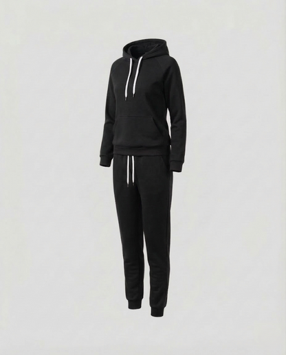 Damen Kapuzen-Sweatset Angerauter Stoff