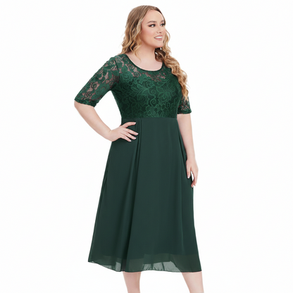 Damen Kleid Liv Chiffon Leichter Stretch Maxilänge