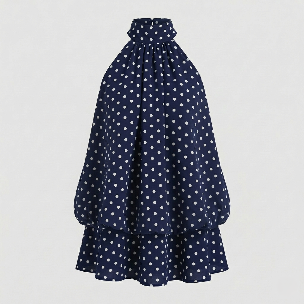 Damen Ärmelloses Volant-Kleid Lagenoptik